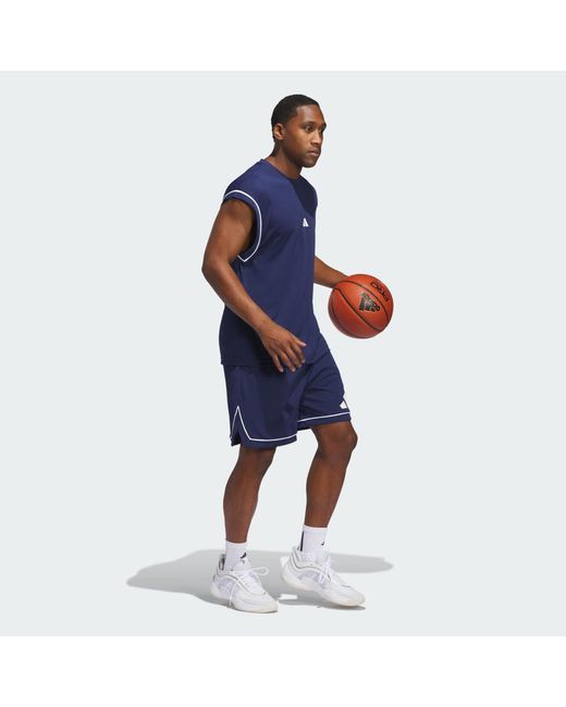 Adidas Blue Basketball All-World Sleeveless Tank Top for men