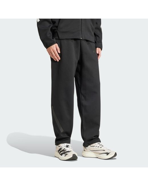 Adidas Black Z.N.E. Open-Hem Joggers for men