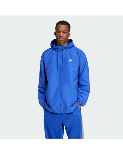 Adidas Originals Blue Trefoil Windbreaker for men