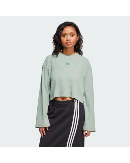 Adidas Green Essentials Wide Rib Long Sleeve Long-Sleeve Top