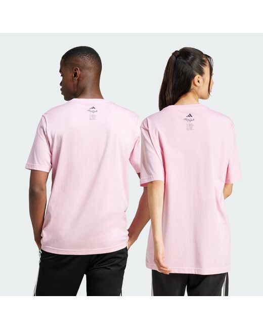 Adidas Pink Lounge Drink Graphic Tee for men