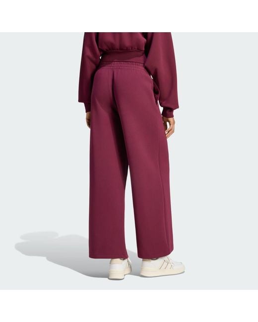 Adidas Red Soft Lux Straight Leg Tracksuit Bottoms