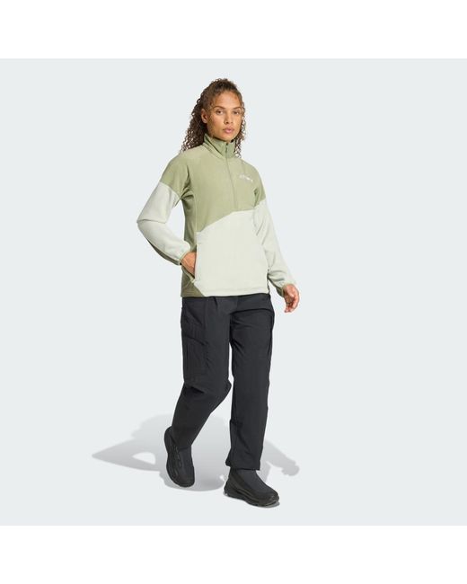 Adidas Green Terrex Multi Climawarm Fleece Anorak