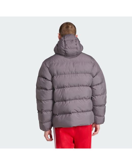Adidas Purple Tonal Hooded Puffer Jacket for men
