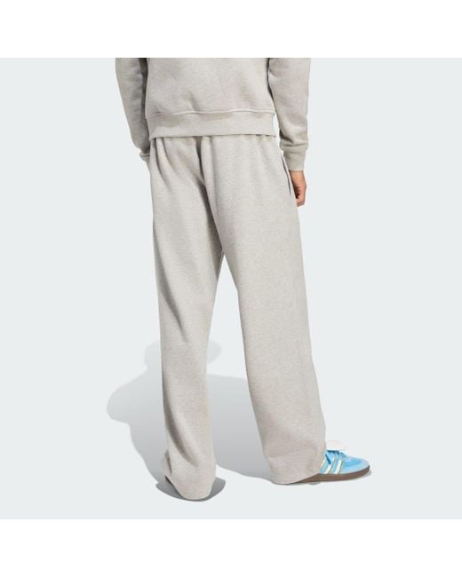 Adidas Gray Trefoil Essentials Open Hem Joggers for men