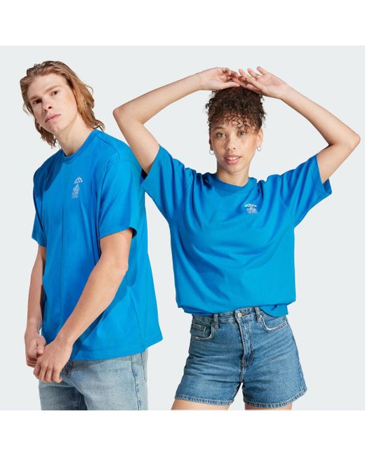 Adidas Blue Graphic T-shirt (gender Neutral)
