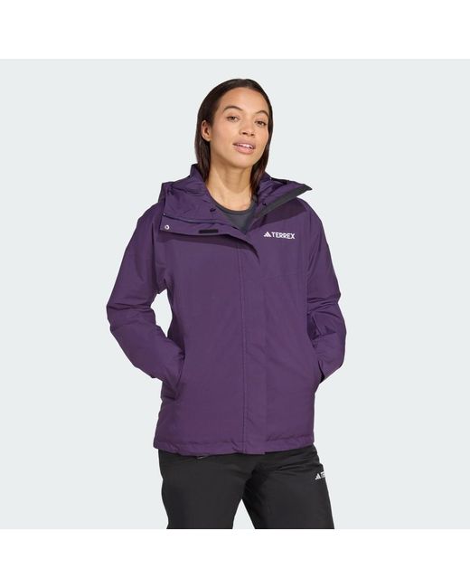 Adidas Purple Terrex Multi 2L Rain.Rdy Insulated Jacket