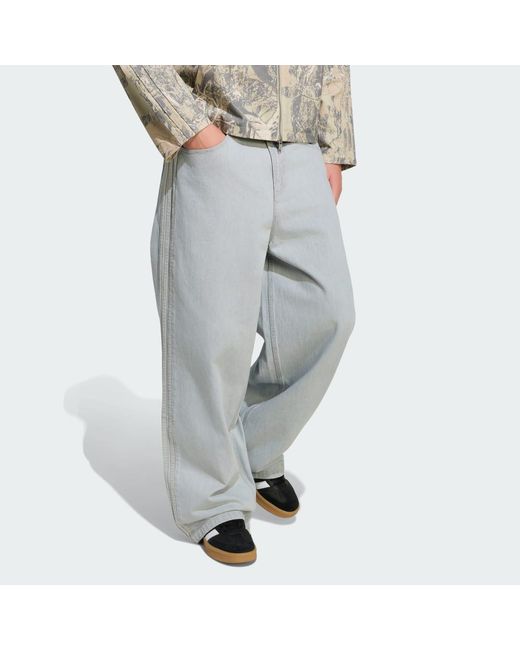 Adidas Gray 90S Alternative Sport Wide Leg Skater Jean for men