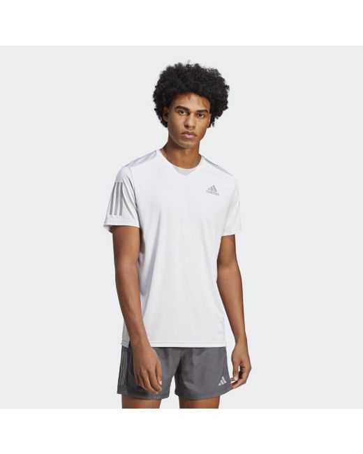 Adidas White Own The Run T-Shirt for men