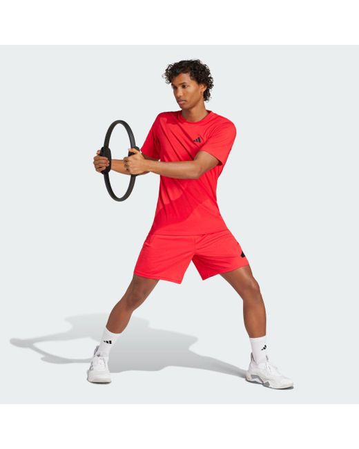 Adidas Red Train Essentials Logo Training Shorts for men