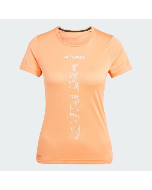 Adidas Orange Terrex Agravic Trail Running T-shirt