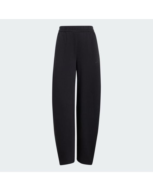 Adidas Black Essentials Contemporary Fleece Barrel Joggers