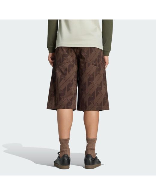 Adidas Brown Monogram Jorts for men