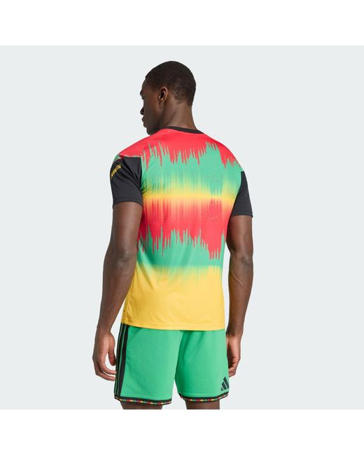 Adidas Green Jamaica 26 X Bob Marley Home Pre Match Jersey for men