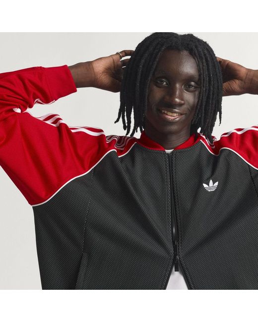 Adidas Red Sst Loose Mesh Track Top for men