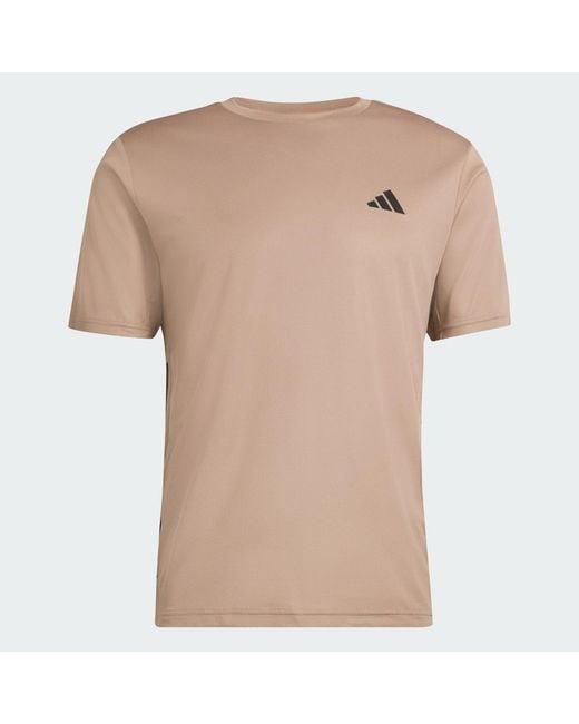 Adidas Natural Workout Essentials Base 3-Stripes T-Shirt for men