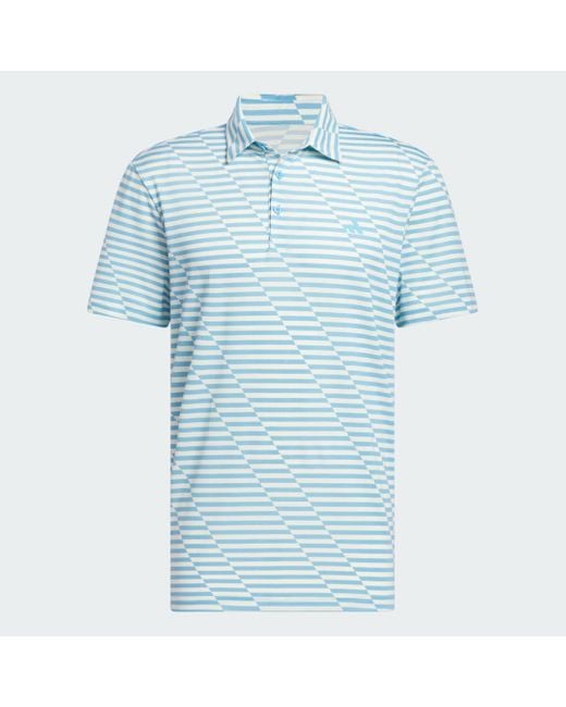 Adidas Blue Ultimate365 Mesh Print Polo Shirt for men
