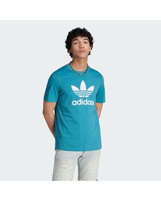 Adidas Blue Adicolor Classics Trefoil T-shirt for men