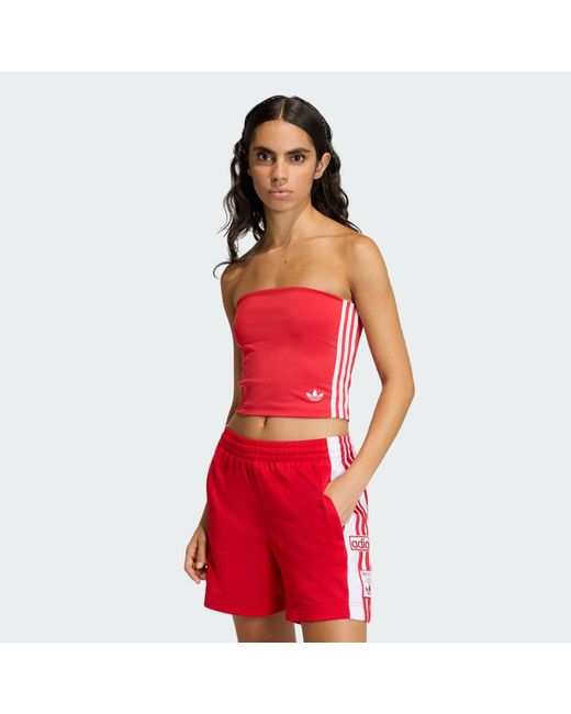 Adidas Red 3 Stripes Tube Top
