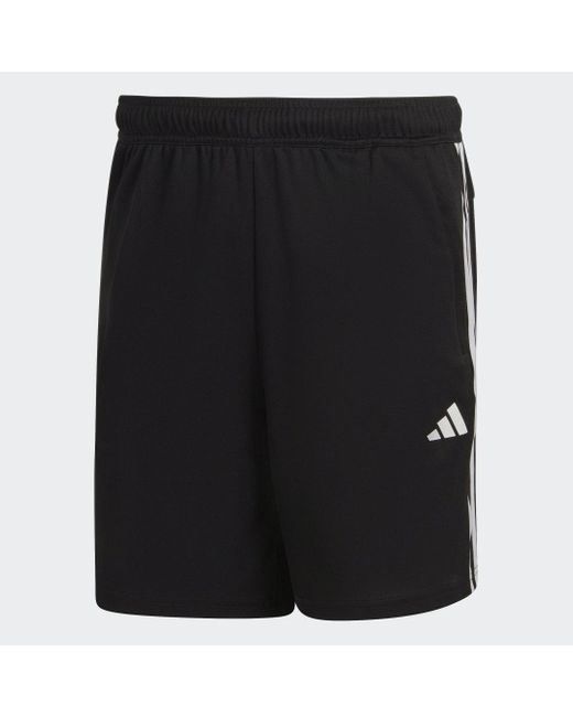Adidas Black Train Essentials Piqué 3-Stripes Training Shorts for men