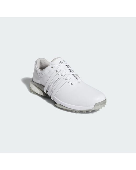 Adidas White Tour360 25 Spikeless Golf Shoes for men