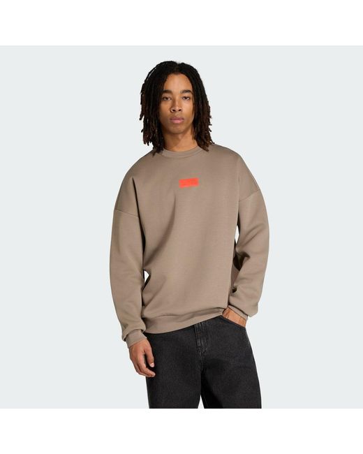 Adidas Brown Audi Revolut F1 Team Elevated Crew Sweat Sweatshirt for men