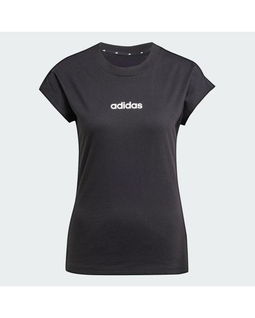 Adidas Black Essentials Linear Cotton T-Shirt
