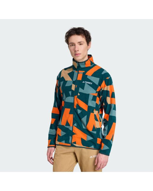 Giacca Terrex Multi Printed Full-Zip Fleece di Adidas in Blue da Uomo
