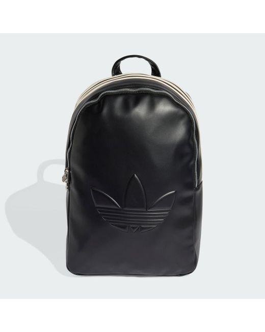 Adidas Black Polyurethane Backpack Outline Trefoil