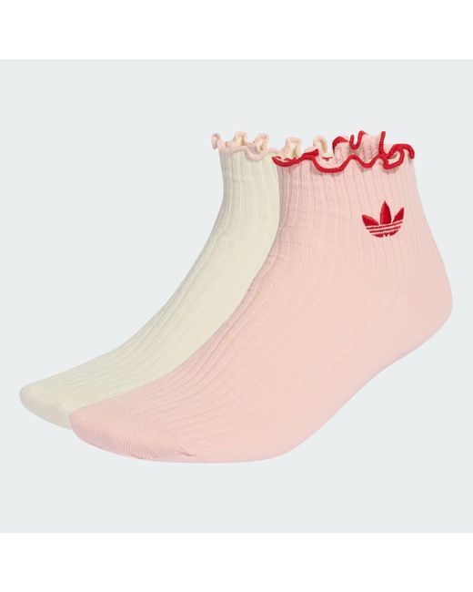 Adidas Pink Ruffle Socks 2 Pairs
