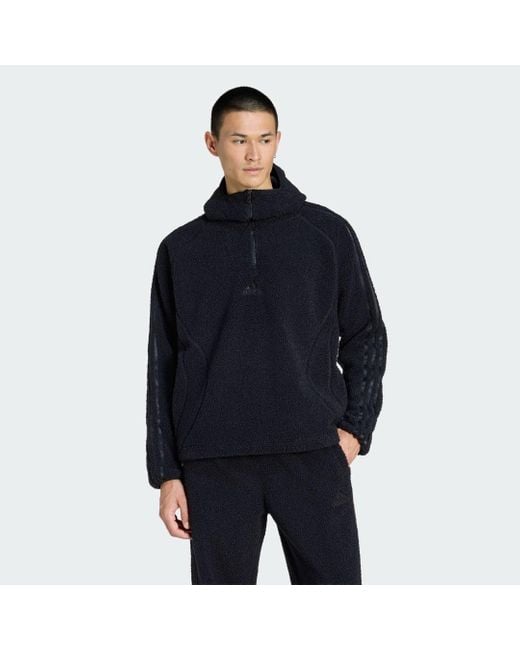 Sudadera Con Capucha Borg Fleece Teamgeist 1/4 Zip Adidas de hombre de color Blue