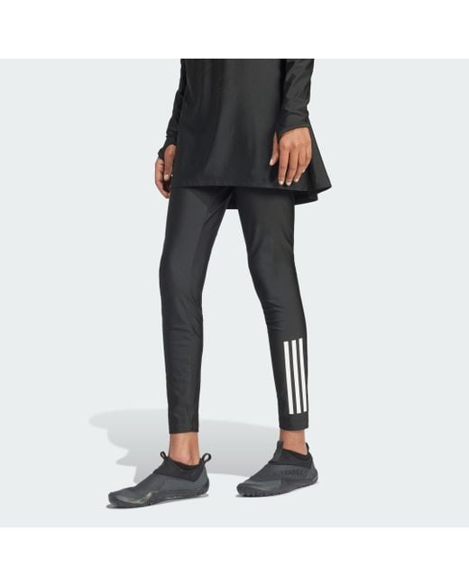 Leggings da nuoto 3-Stripes di Adidas in Black