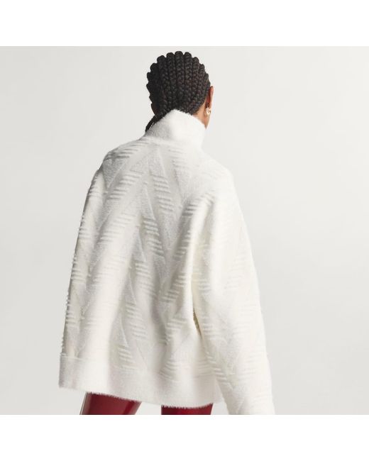 Adidas White Knitted Half-Zip Sweater