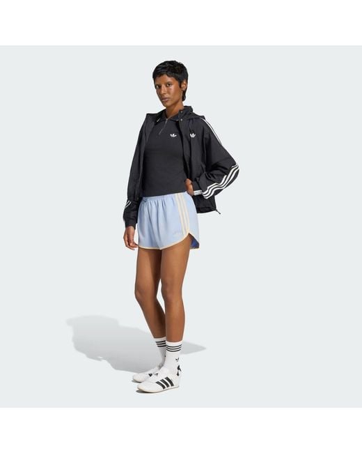 Adidas Blue Satin 3S Sprinter Short