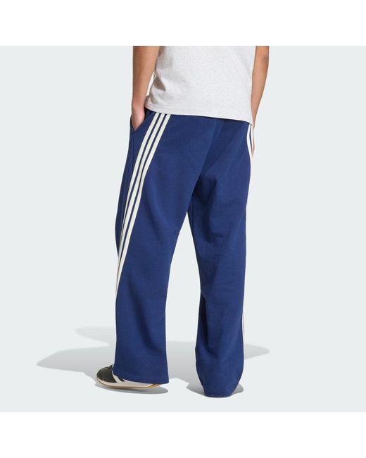 Adidas Blue Kit 3-Stripes Wide Joggers for men