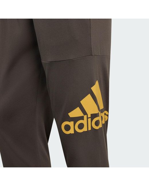 Adidas Gray Essentials Single Jersey Tapered Badge Of Sport Joggers for men