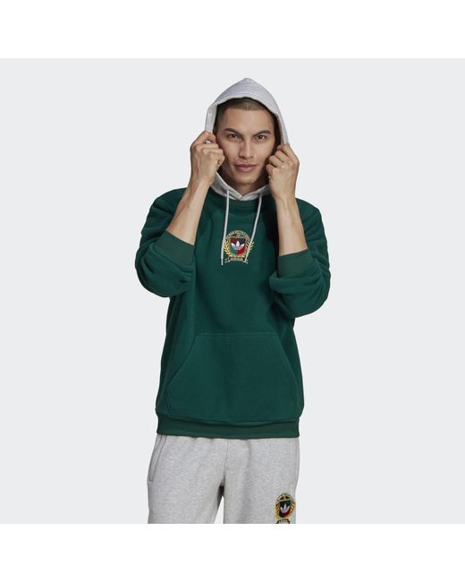 Adidas Green Collegiate Crest Hoodie for men