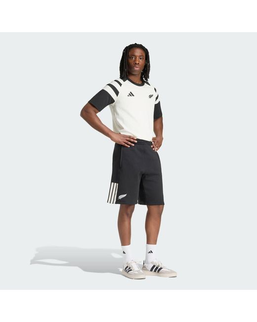 Adidas Black New Zealand Rugby Leisurewear Shorts for men