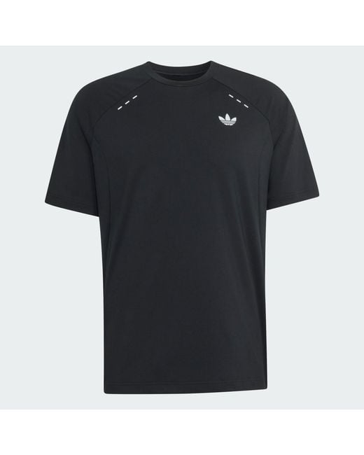 Adidas Black Tech Trefoil Essentials Polyester T-Shirt for men
