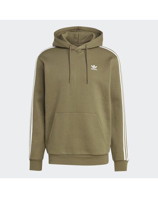 Adidas Green 3-stripes Pullover Hoodie for men