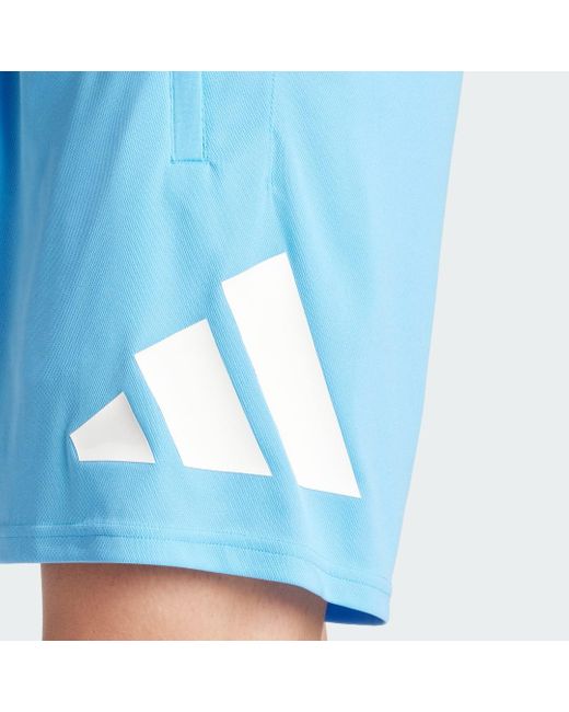 Adidas Blue Train Essentials Logo Training Shorts for men