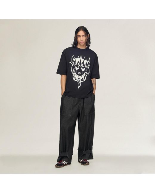 Adidas Black Y-3 Chito Graphic Short Sleeve Tee for men
