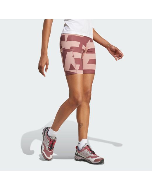 Adidas White Terrex Multi 8-Inch Printed Kurze Leggings