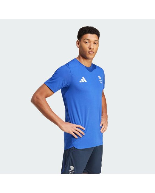 Adidas Blue Team Gb Workout T-Shirt for men