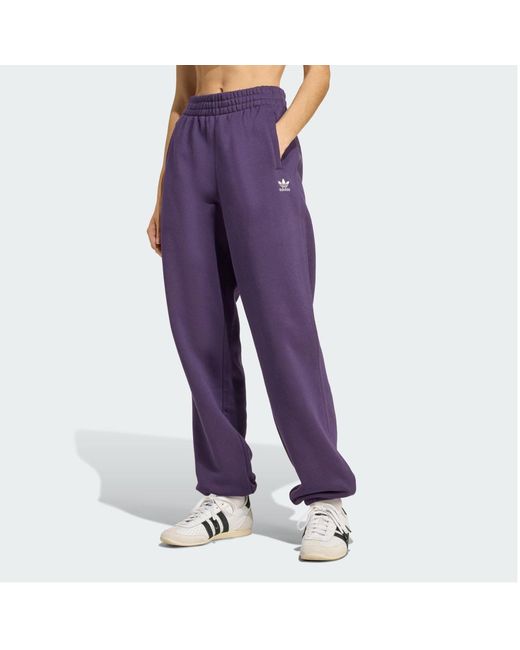 Adidas Purple Essentials Fleece Loose Joggers