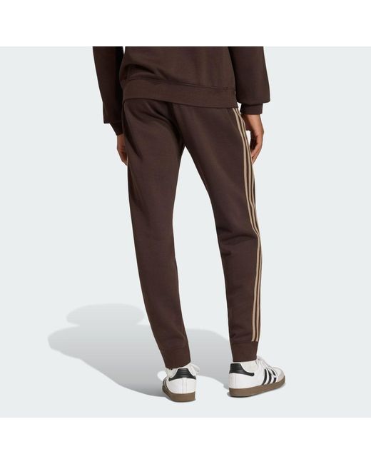 Adidas Brown 3-Stripes Sweatjoggers for men