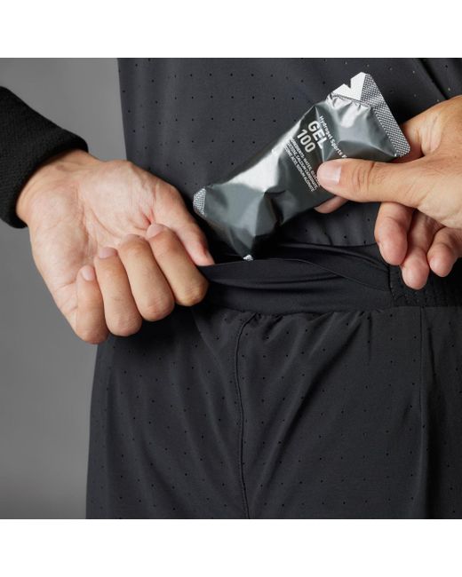 Adidas Black Adizero Running Split Shorts for men