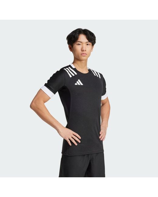 Adidas Black 3-Stripes Fitted Jersey for men