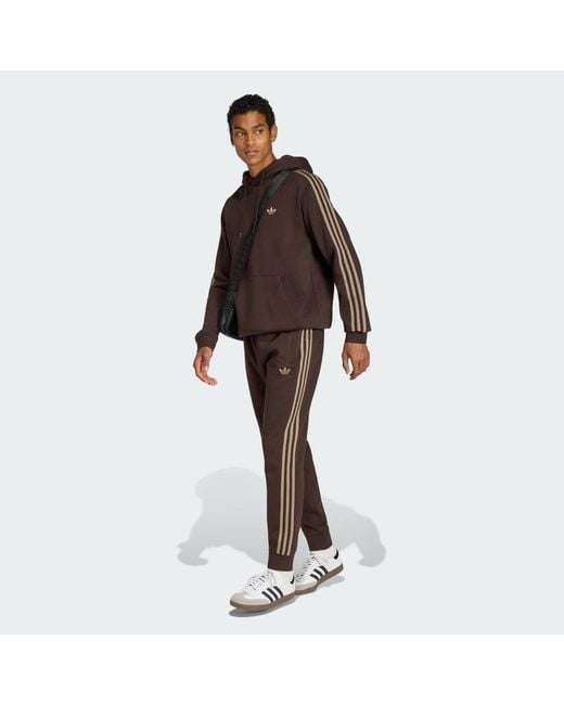 Adidas Brown 3-Stripes Sweatjoggers for men