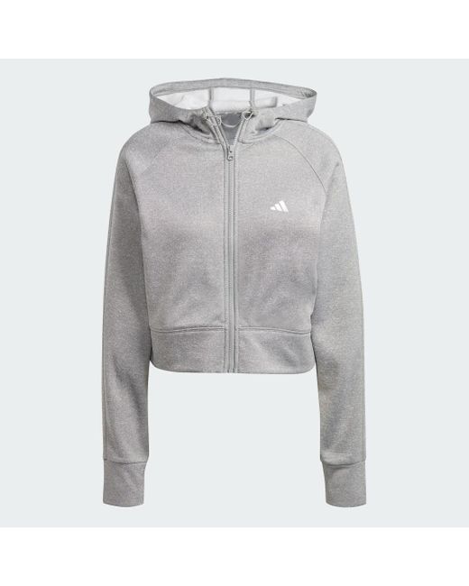 Adidas Gray Aeroready Game And Go Kapuzenjacke